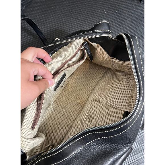 Dooney & Bourke Leather Satchel Double Handle 2 Front Pocket Black Purse Black - Picture 13 of 14
